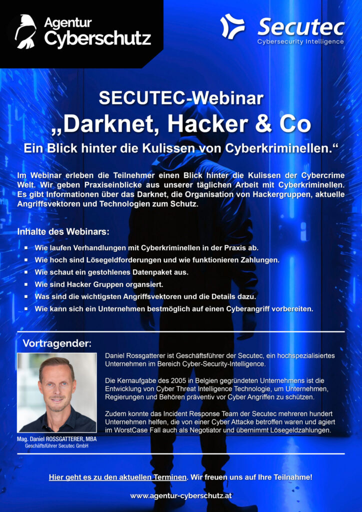 Secutec Webinar Darknet Hacker & Co.
